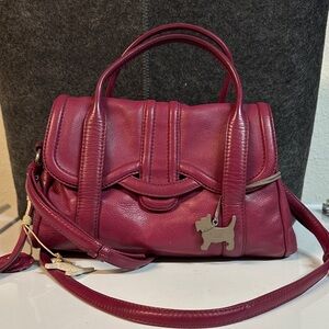 Radley London leather satchel bag vibrant magenta